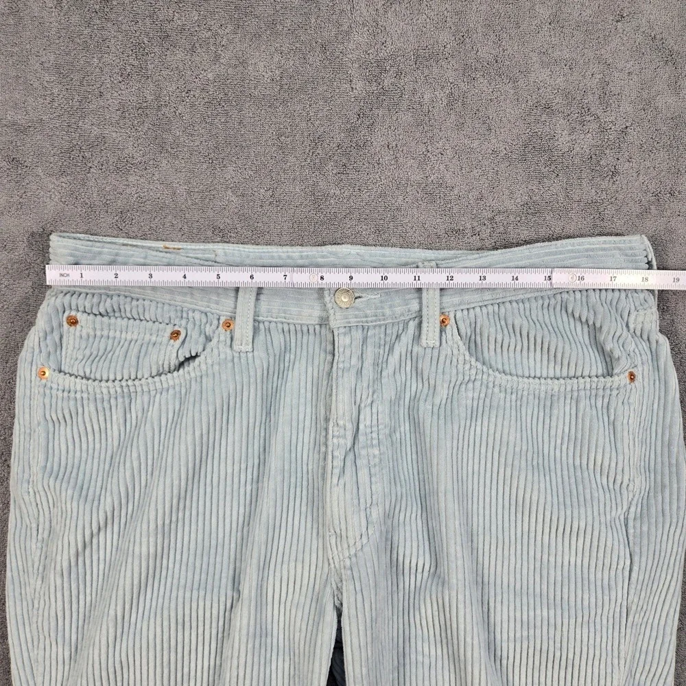 Levi's 514 Straight Fit Corduroy Pants‎ Mens 36x30 Blue Gray Light Wash Cords 36